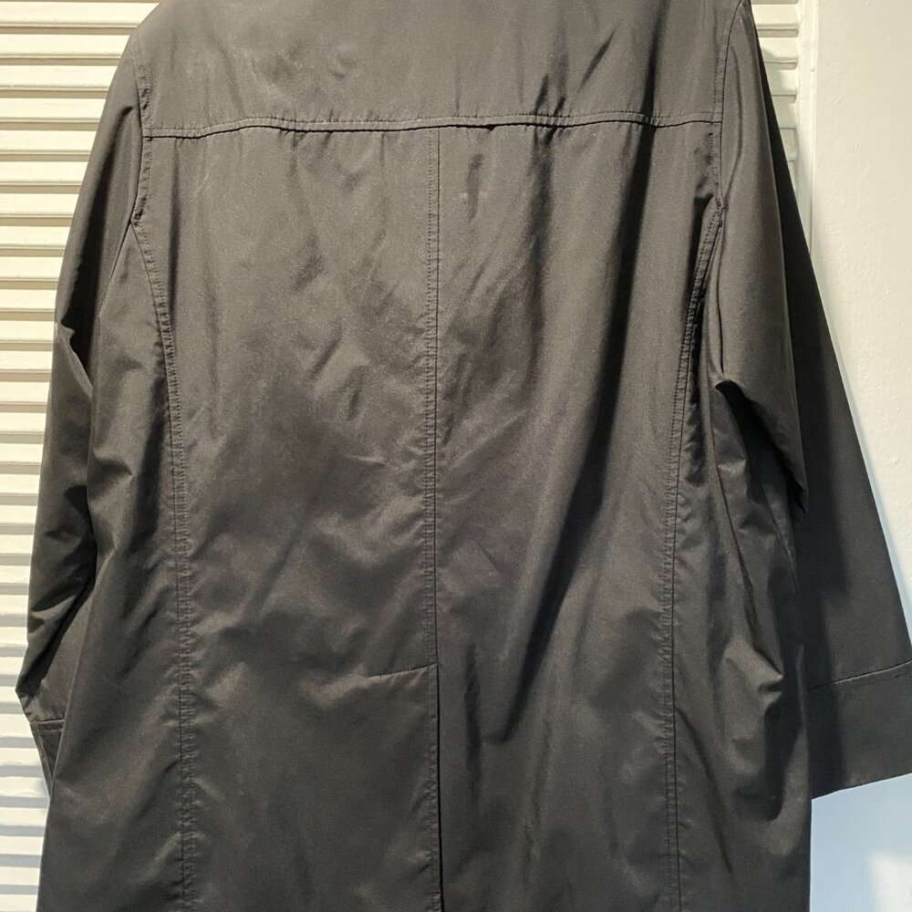 Style & Co Black Button Up Trench Coat Long Sleeves - Picture 3 of 6
